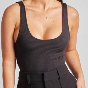 EUC BOA (Because of Alice) Black Scooped Back Thong Bodysuit Large